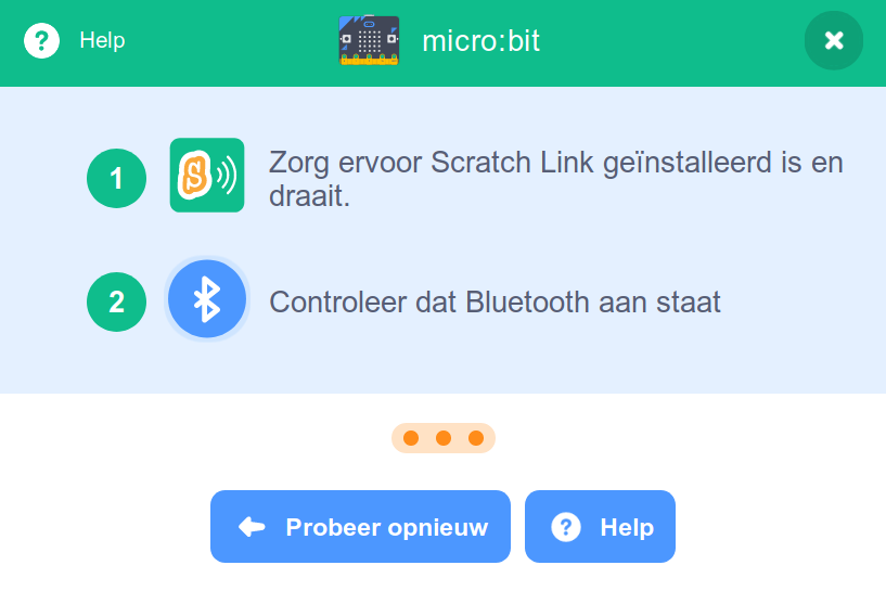 Microbit Scratch 3 warning
